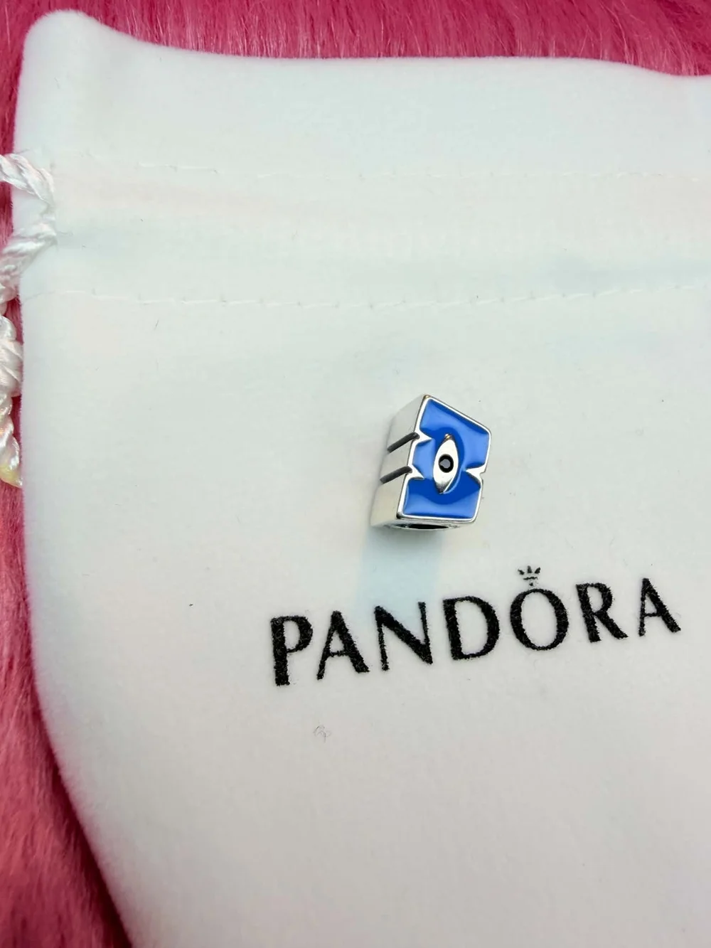Pandora Blue Enamel 'M' Eye Letter Charm